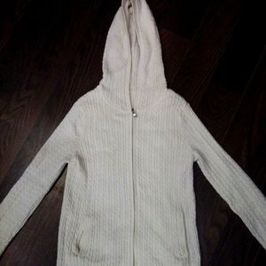 White zip up sweater